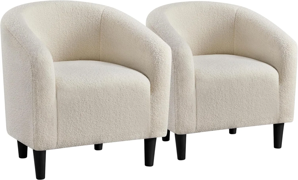 Yaheetech Sherpa Cozy Furry Accent Chairs (Set of 2)
